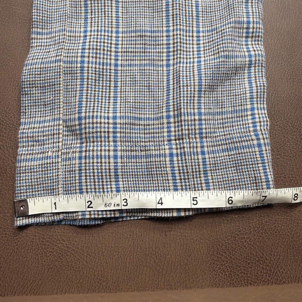 Brooks Brothers 100% Linen Pants Men's 34 Tall 34x35 Plaid Checked Straight Leg - Picture 11 of 13